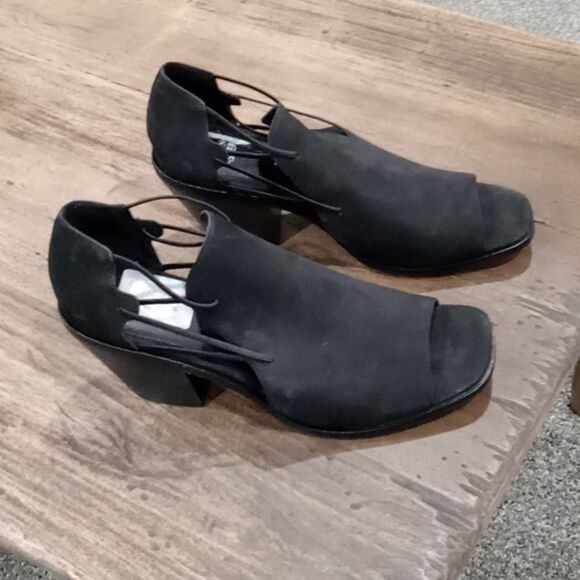 Eileen Fisher Vero Couio Alfie nubuck suede  block heels in black Size 11 NWT - Picture 4 of 8